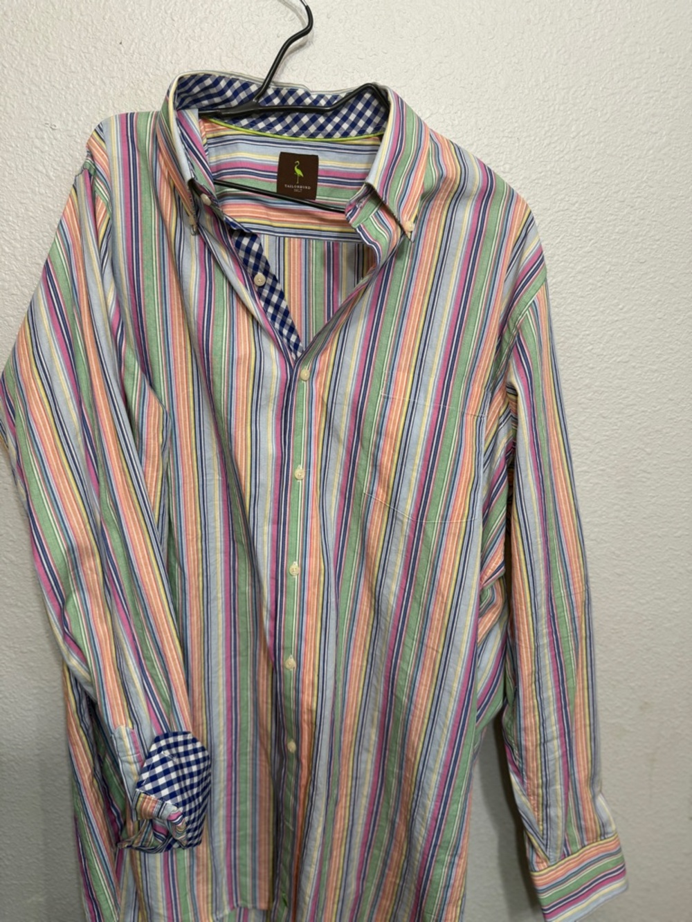 Tailorbyrd Multicolor Pastel Stripe Button-Down Shirt